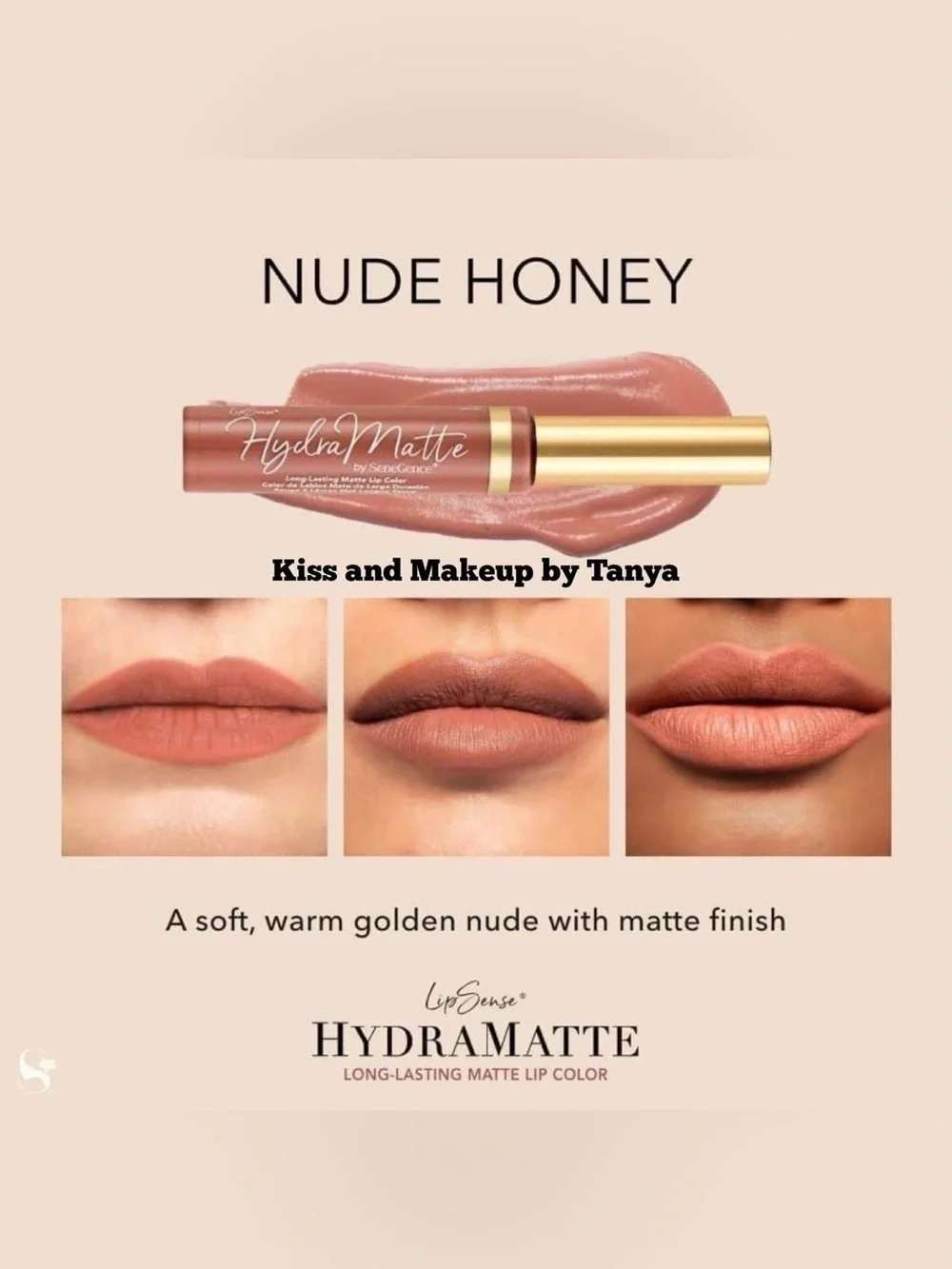 LipSense Nude Honey HydraMatte Long-Lasting Matte Lip Color